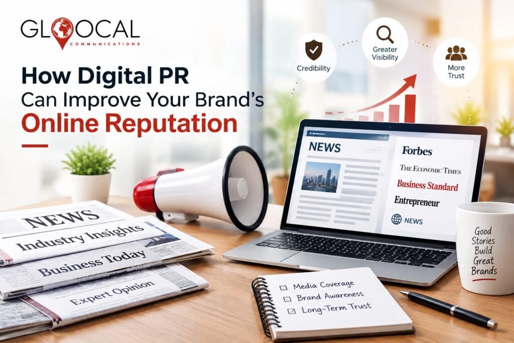 Digital PR strategies for improving brand online reputation, credibility, and visibility by Gloocal Communications